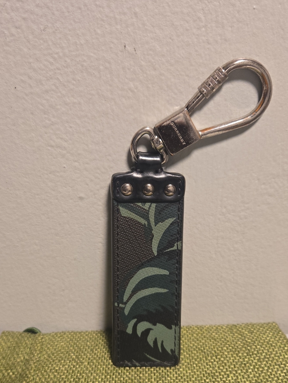 Burberry Black and Green Leaf Keychain
